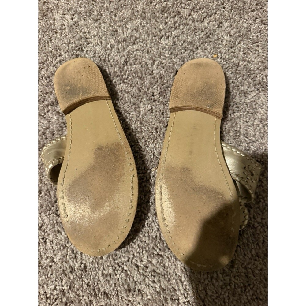 Jack Rogers Women's Gold Leather Sandals Size 7 - Picture 3 of 3